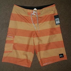 NWT Quiksilver Board Shorts Size 28 Shocking Orange
